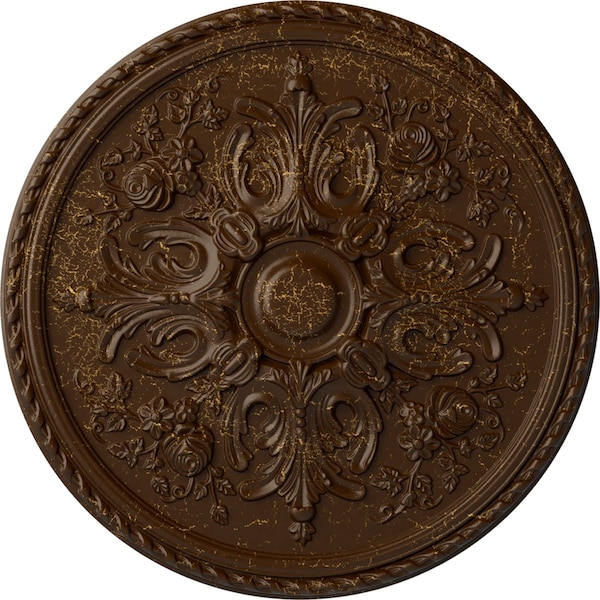 Ekena Millwork Bradford Ceiling Medallion (Fits Canopies up to 6 5/8"), 32 5/8"OD x 2"P, Root Beer Crackle CM32BRRBC - main